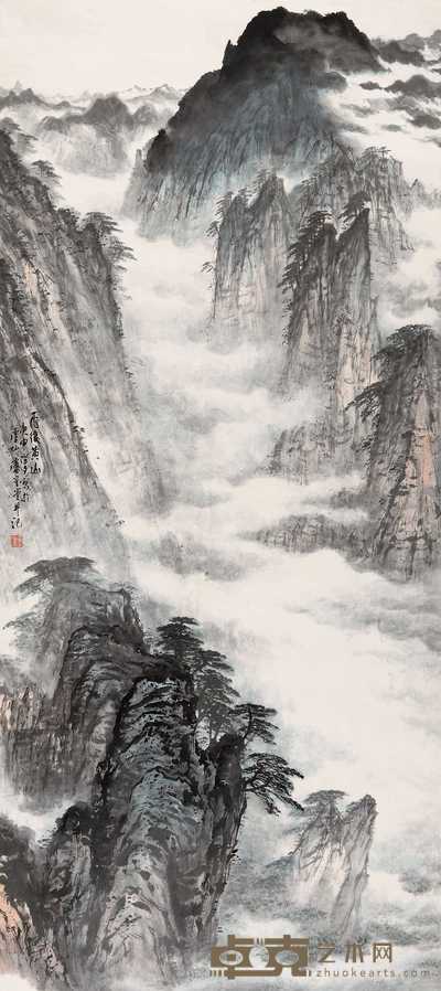 卢星堂 1980年作 雨后黄山 立轴 128×58cm